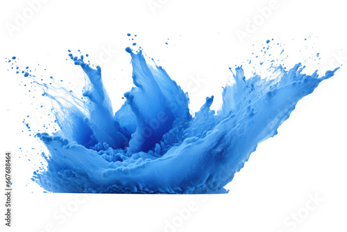 blue color explosion isolated on white