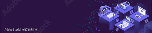 isometric illustration of online learning image background