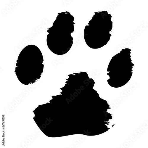 Paw print icon,vector illustration. Flat design style. vector paw print icon illustration isolated on White background, paw print icons graphic design vector symbols, Black silhouette.
