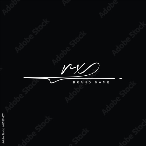 RX letter beauty handwriting vector logo. 