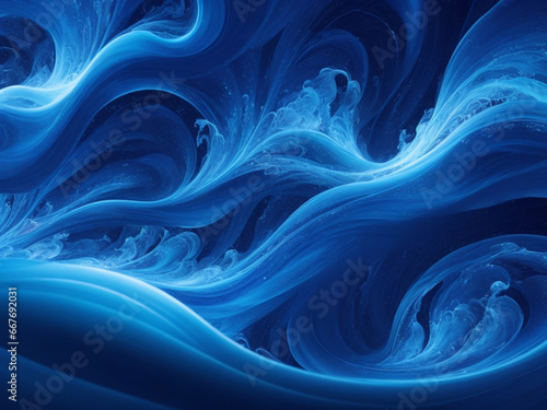 Sfondo di una sinfonia di paesaggi onirici in movimento di colore blu e azzurro photo