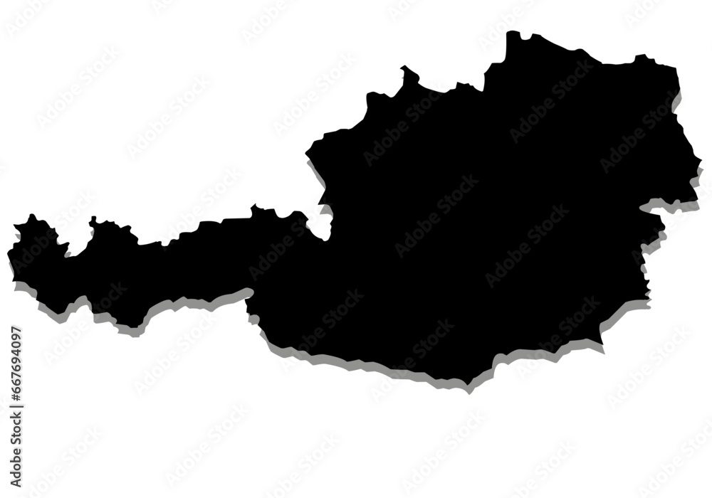 Austria map silhouette