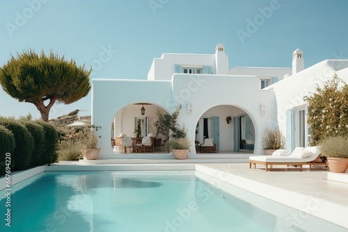 Traditional mediterranean white house with pool © ORG