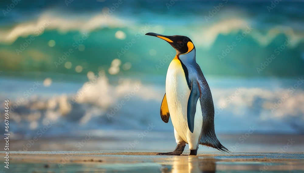 Fototapeta premium penguin on the beach