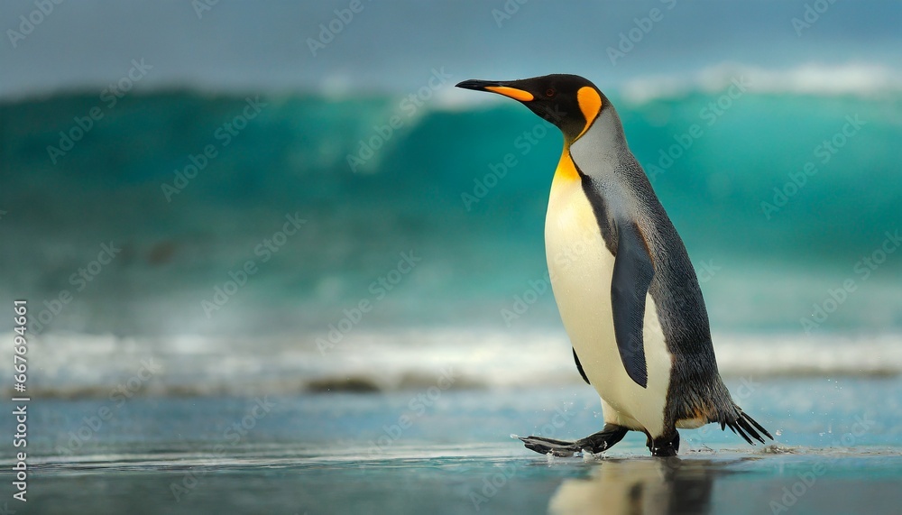 Fototapeta premium penguin on the beach