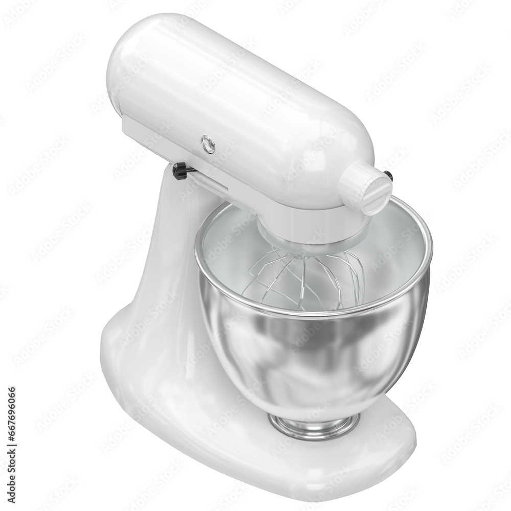 3D rendering illustration of a stand mixer 3D rendering illustration of a stand mixer