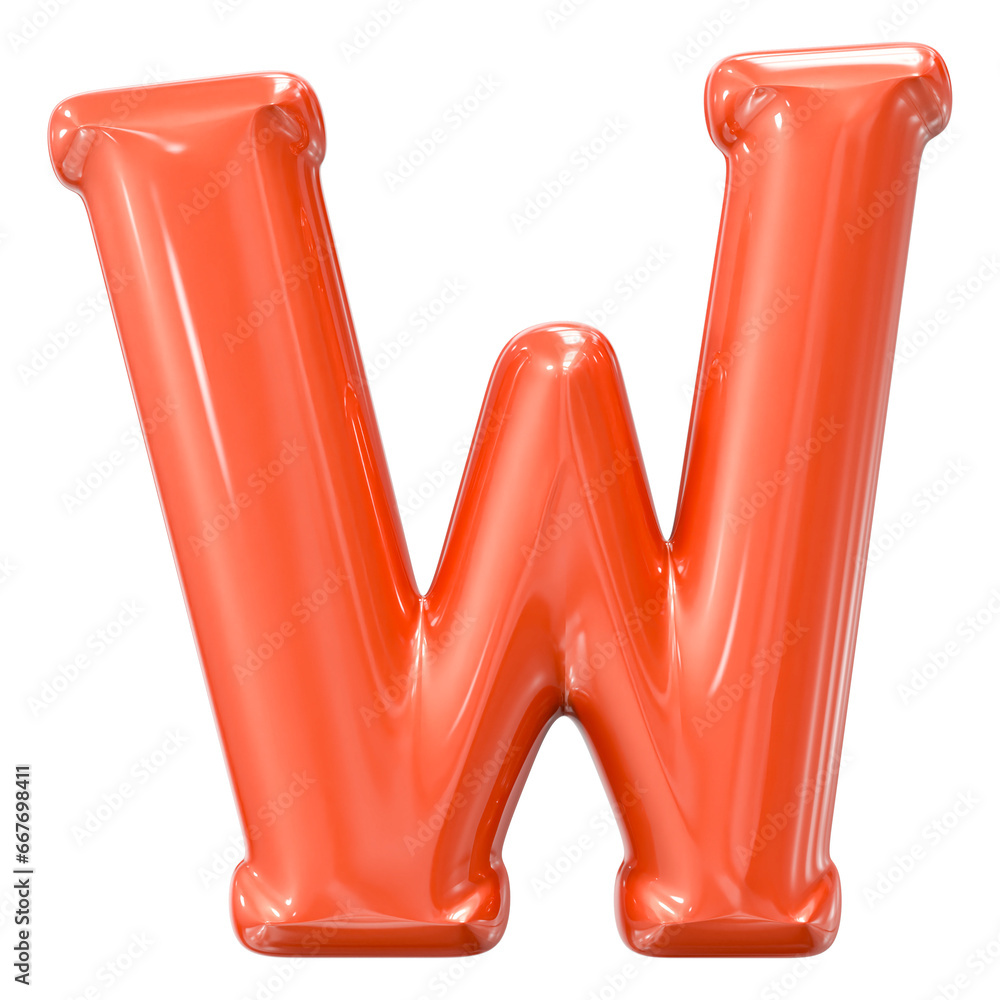 Balloon Font W 3D Render Balloon Font W 3D Render