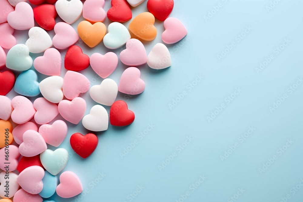 background with romantic valentine heart shaped candies background with romantic valentine heart shaped candies