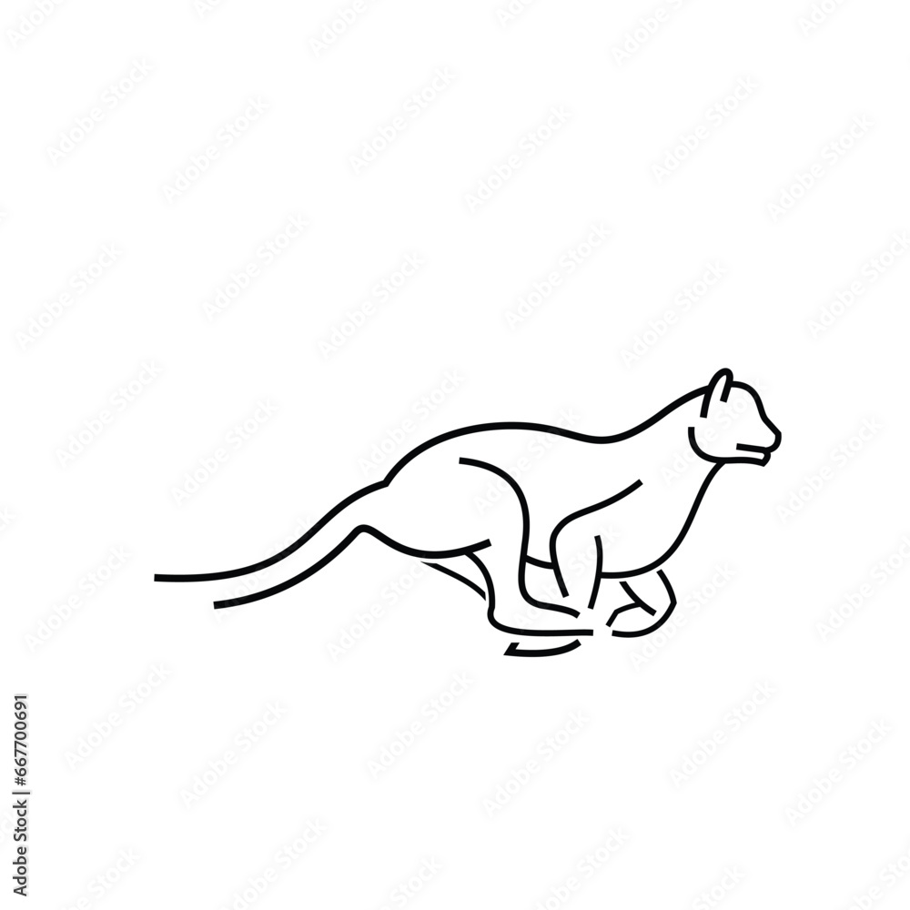 Fototapeta premium Cheetah Outline Logo