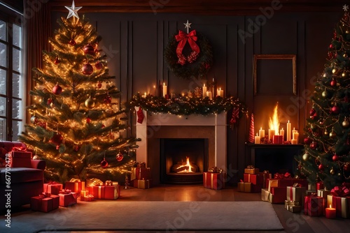 christmas tree with fireplace