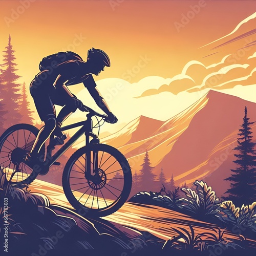 Cycling in the mountains in the summer period