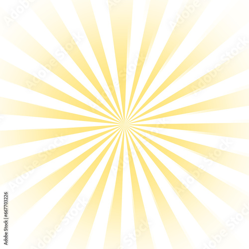 Transparent Sun ray background. Radial beam sunrise or sunset light retro design illustration. Light sunburst glowing background.  photo