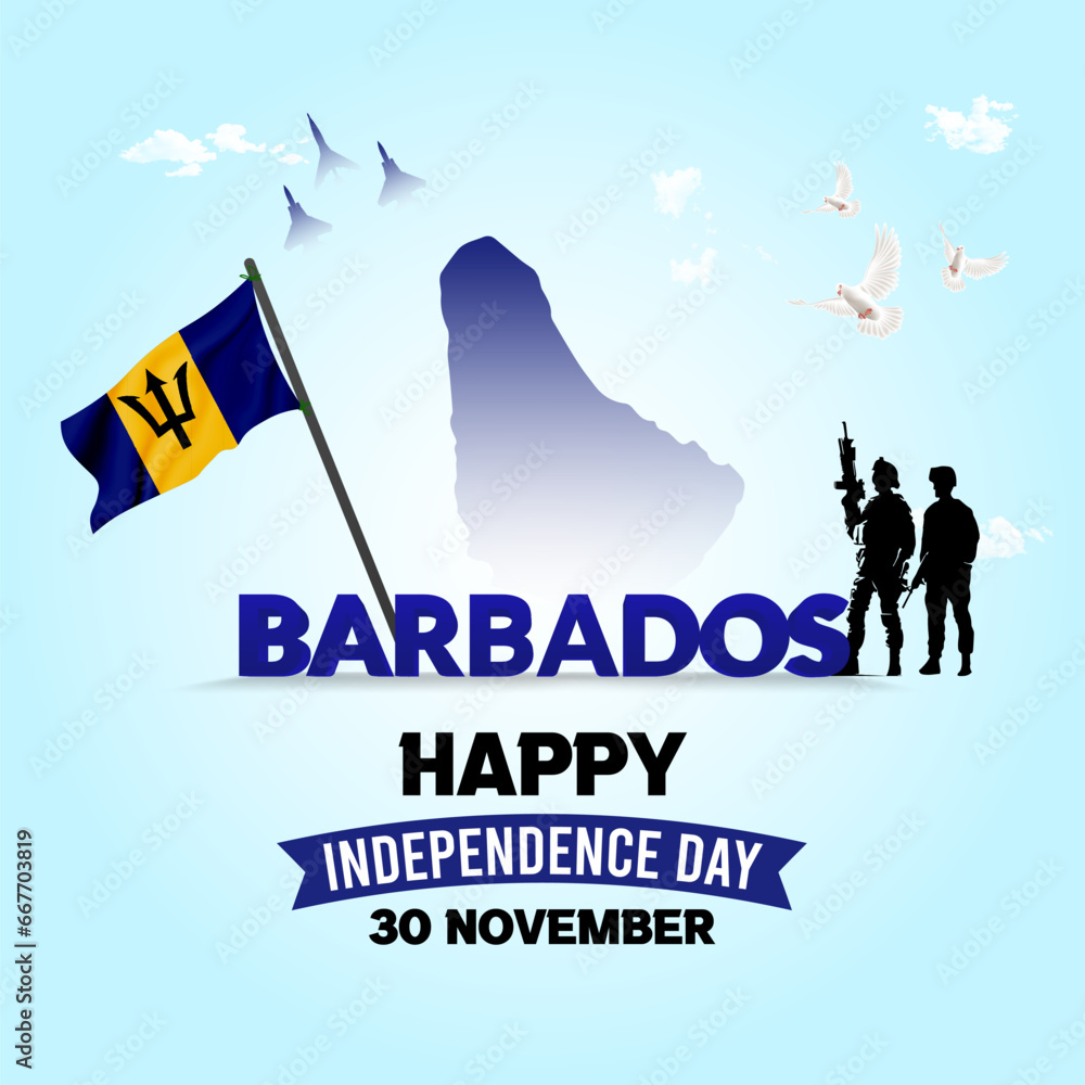 Creative Barbados Independence Day social media post and web banner Creative Barbados Independence Day social media post and web banner