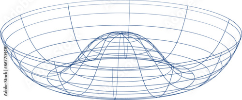 Geometric shape of sphere 3d design in technology style. Abstract circle vector illustration.