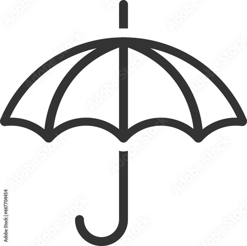 Umbrella icon vector. Rain protection. Concept for insurance company. Black and white silhouette flat design