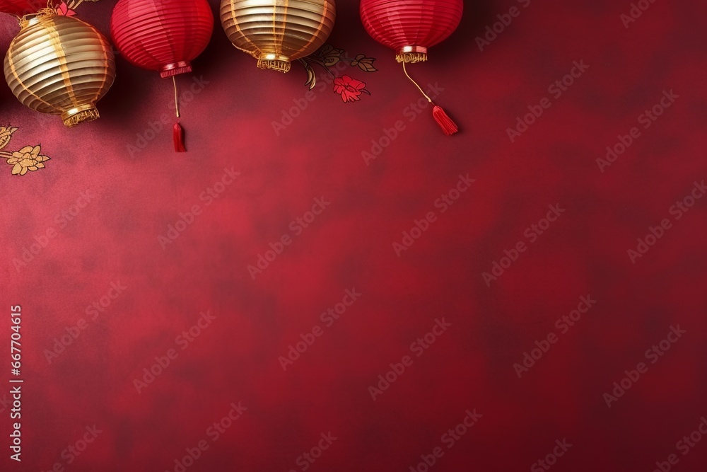 Festive Red Lanterns on Dark Red Background Festive Red Lanterns on Dark Red Background