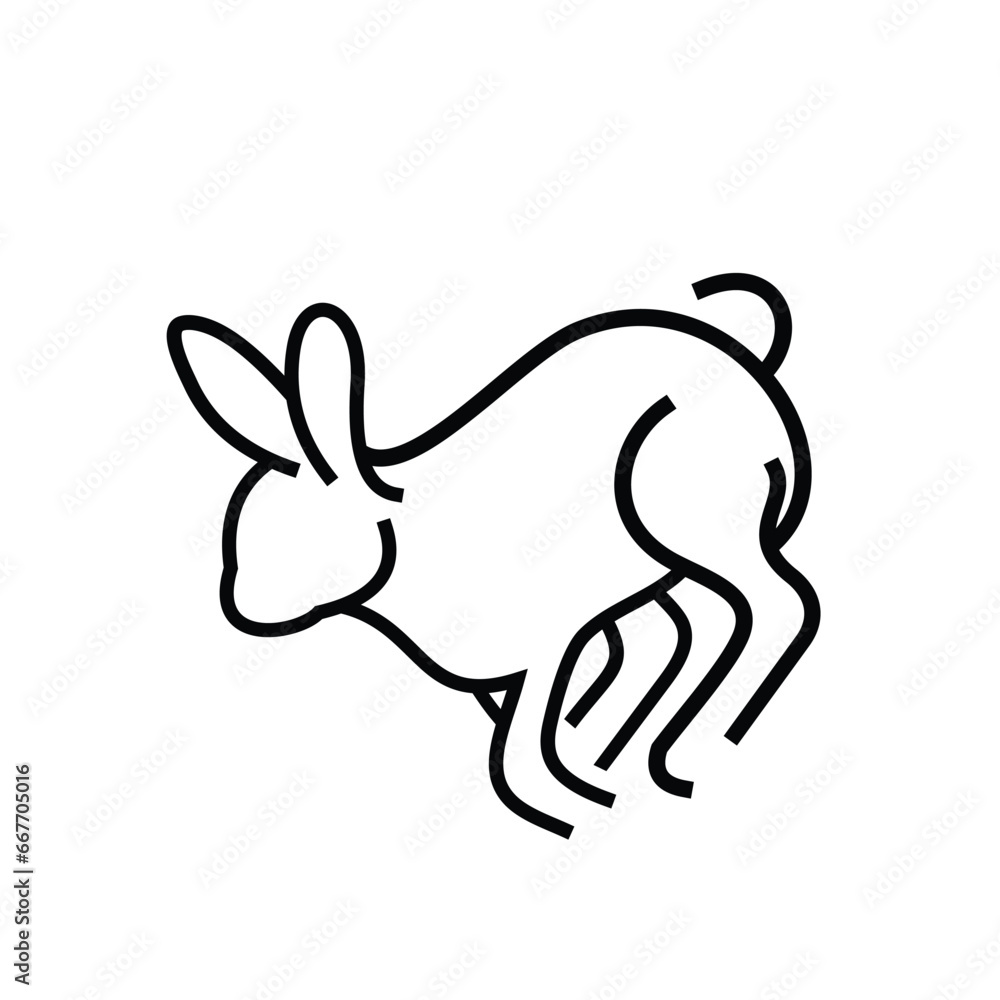 Obraz premium Rabbit Outline Logo