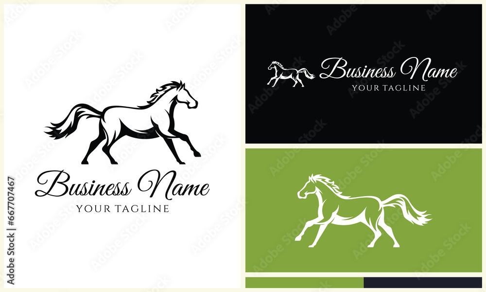 vector mustang horse logo template