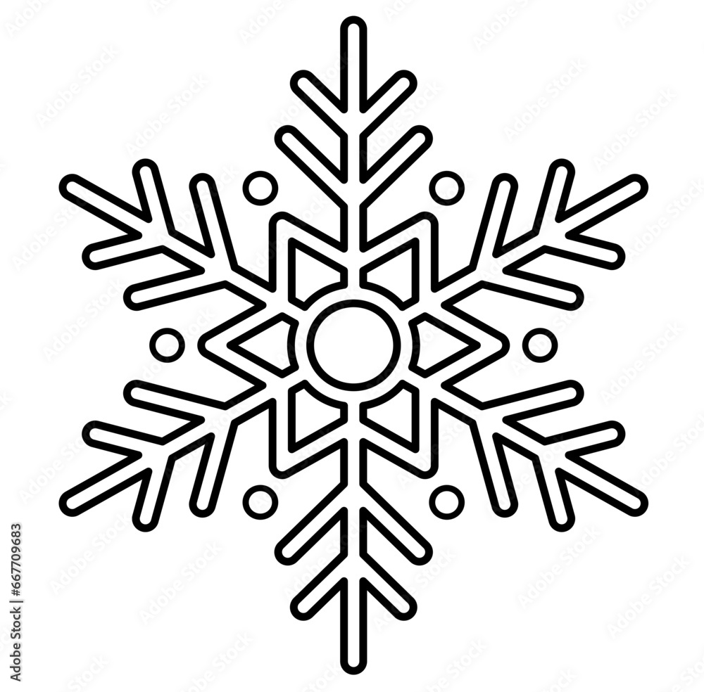 Christmas snowflake doodle icon outline Christmas snowflake doodle icon outline