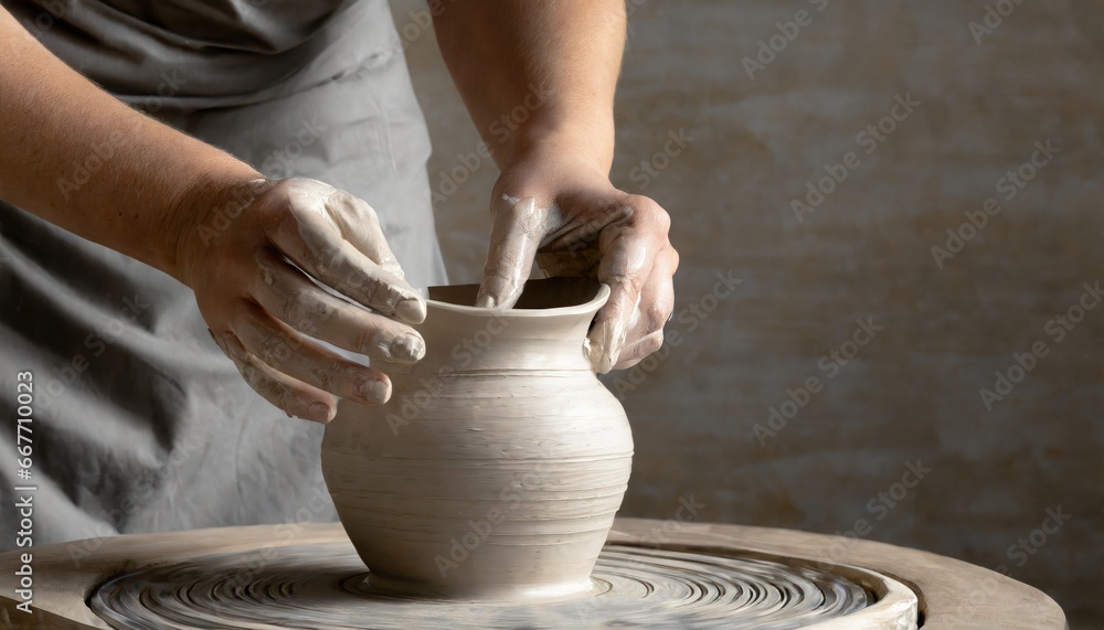 Serene Potter Shaping Clay into Functional Art with Copyspace
