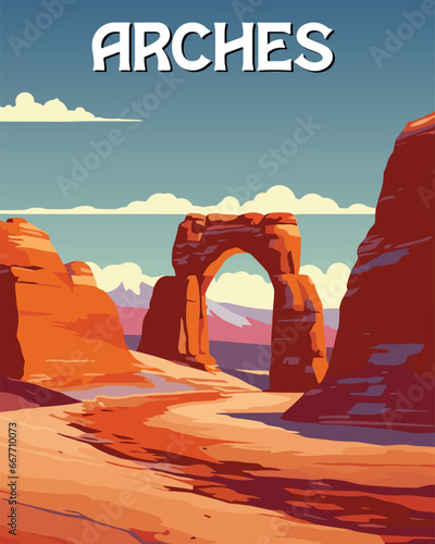 Arches National Park Vector Art