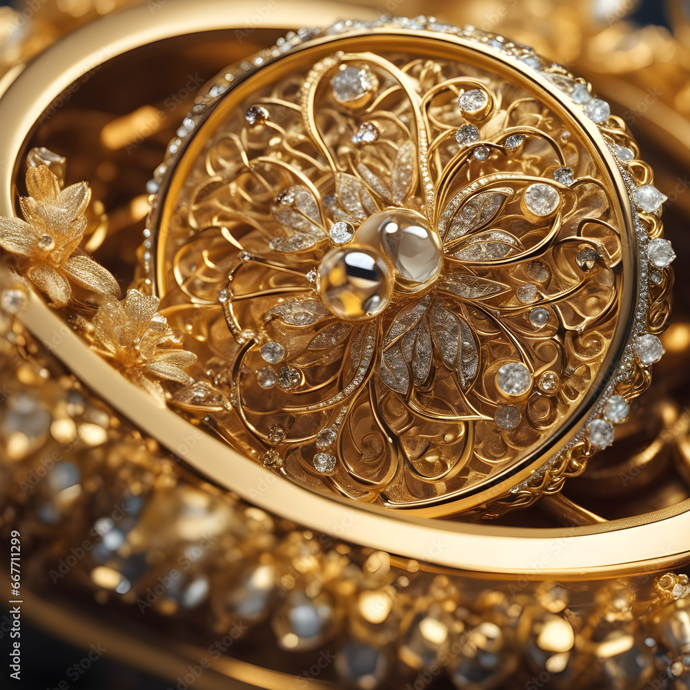 Golden flower jewelry #1