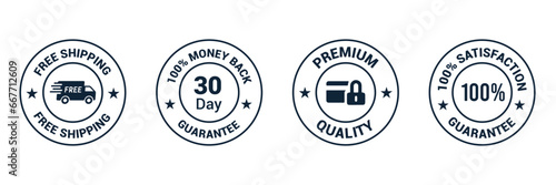 Money back guarantee, Free Shipping Trust Badges ,Trust Badges, Premium Quality logo