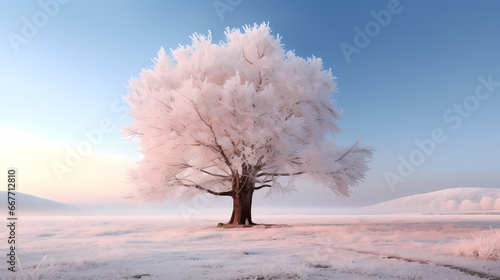 Trees covered with snow background wallpaper poster PPT © win