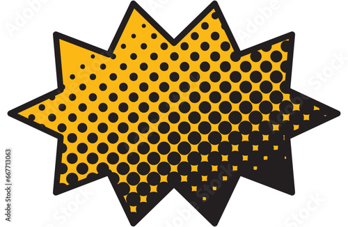 Vector illustration of Speech bubbles 25 [black halftone (yellow)]