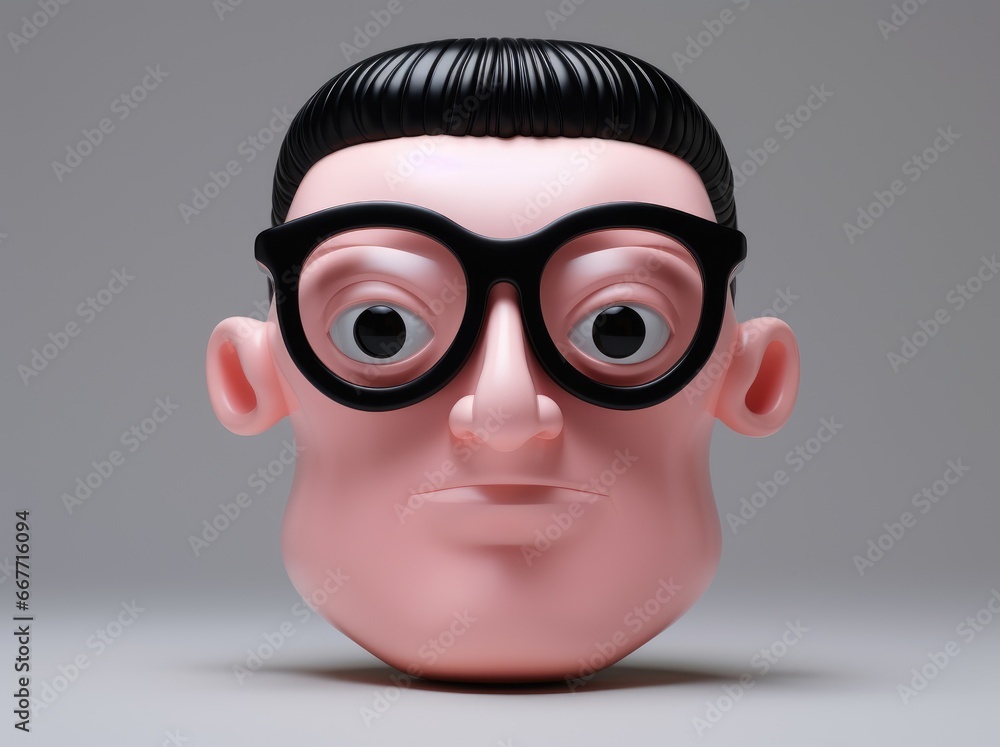 Plastic Head with Stylish Glasses