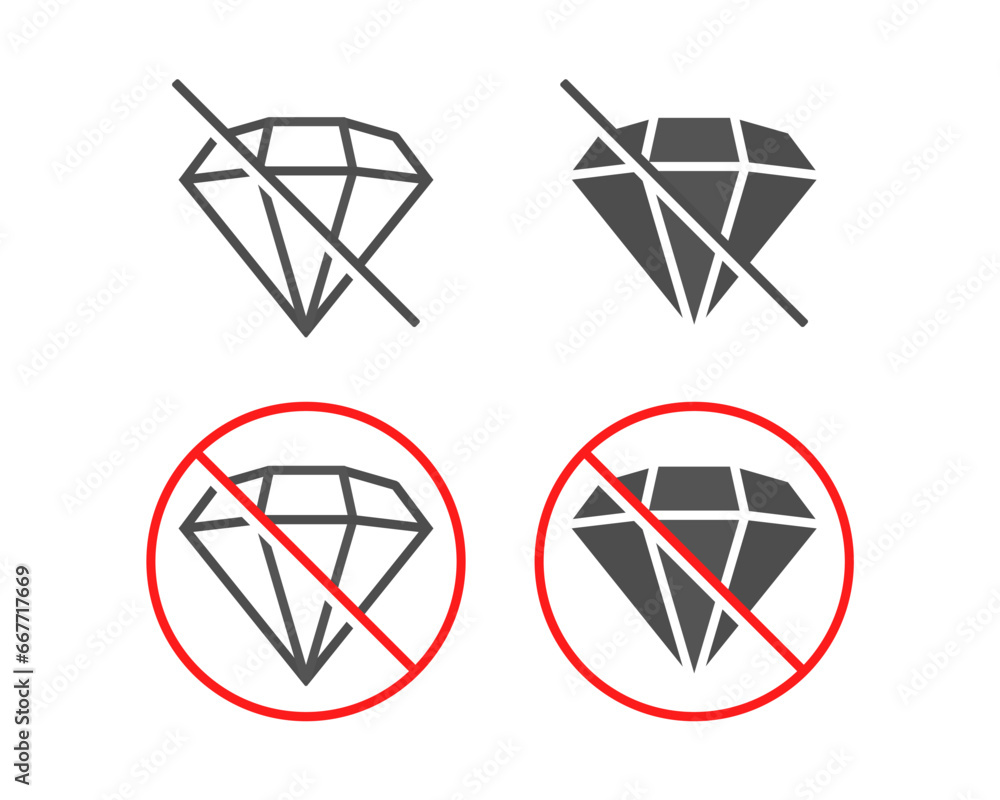 No jewelry diamond. Illustration vector No jewelry diamond. Illustration vector