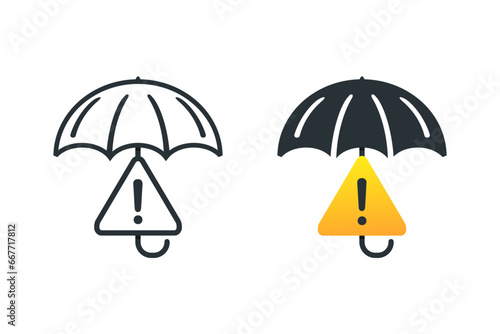 Umbrella risk warning. Illustration vector