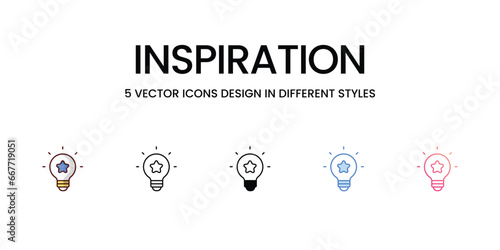 Inspiration icons set, colorline, glyph, outline, gradinet line, icon vector stock illustration isolate white background.