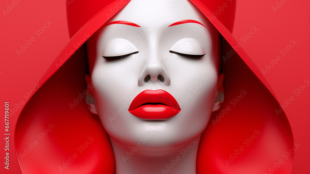Portrait of a woman with an abstract decor. Make-up and cosmetics fashion background. Portrait of a woman with an abstract decor. Make-up and cosmetics fashion background.