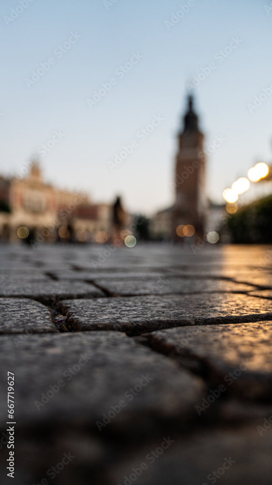 bicycle routes Krakow - old town - bicycle paths - downtown - stone surface with history