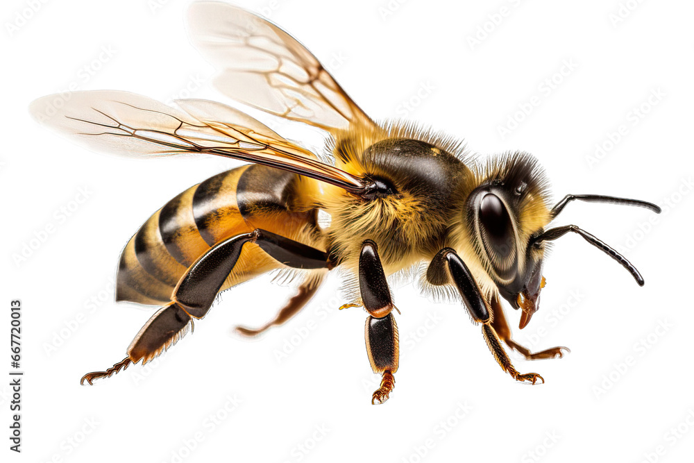 Close-up of a bee isolated on a transparent background. Close-up of a bee isolated on a transparent background.