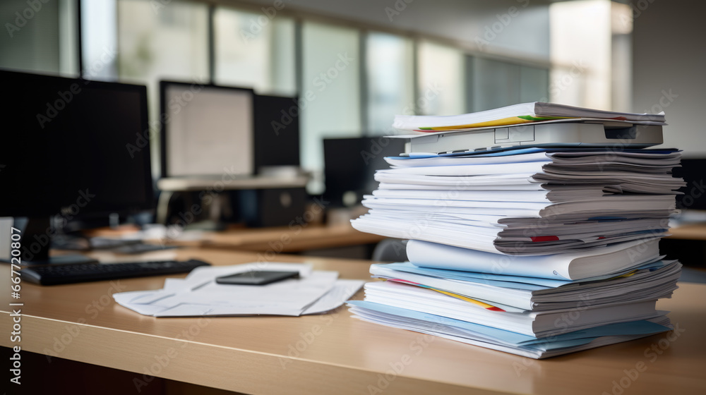 Stack of documents on the office desk. Stack of documents on the office desk.