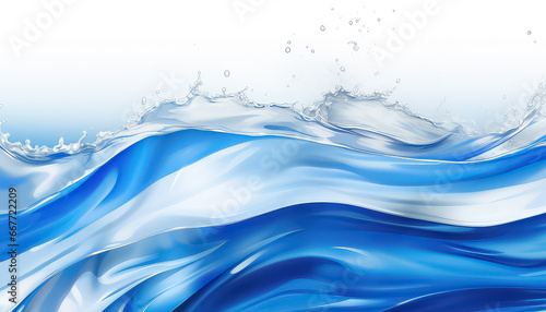 Blue water in the colors of the Israeli flag on a white background