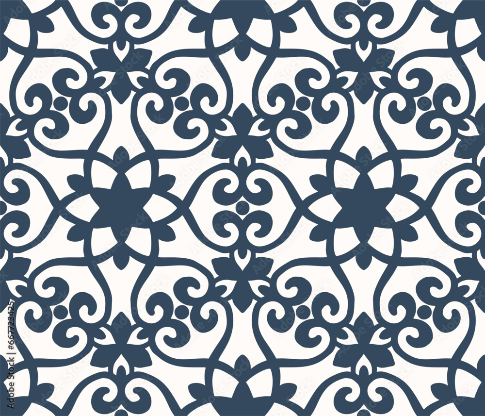 Black and white seamless pattern with arabesques in a retro style. Black and white seamless pattern with arabesques in a retro style.