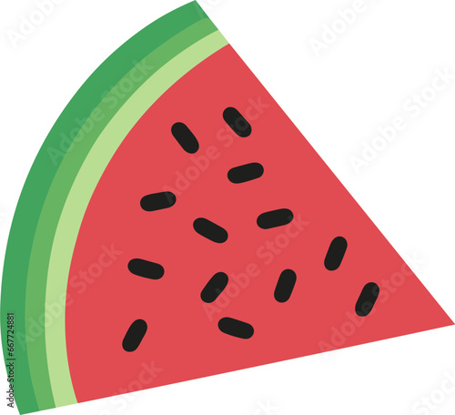 Watermelon illustration vector with transparent background 