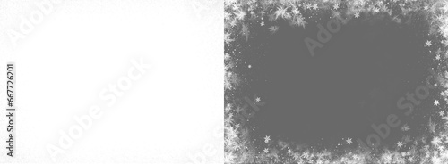 Frostwork,  snow frost , frozen ice crystals frame on transparent background, frame border photo
