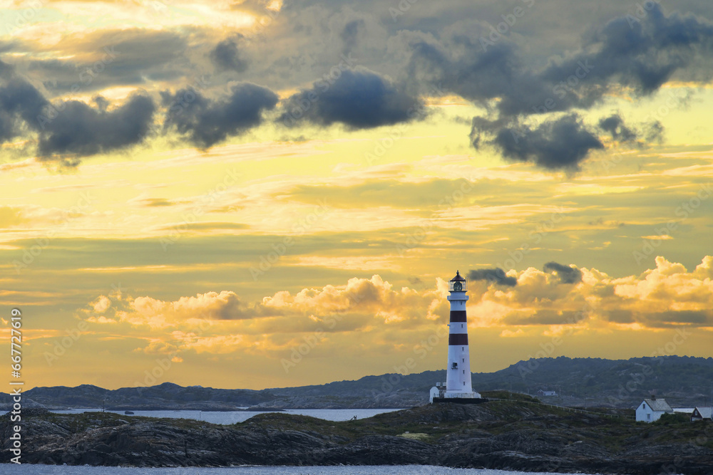 View of the lighthouse Oksøy Fyr near Kristiansand in Norway.