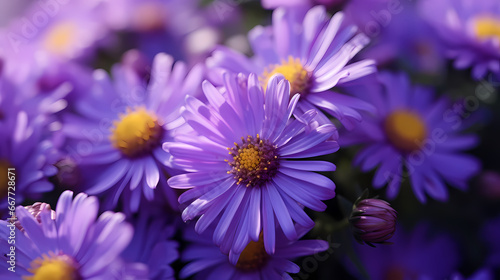 Purple flowers aster background wallpaper poster PPT