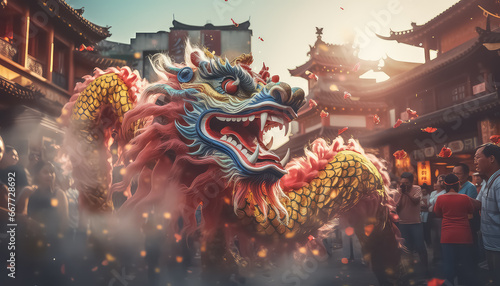 Colorful Asian Dragon, Chinese New Year Concept © terra.incognita