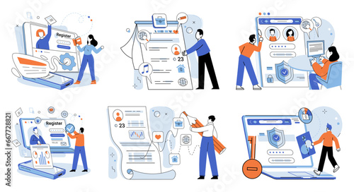 Account login. Vector illustration. Users must enter their login credentials to gain access to their accounts The account login concept emphasizes significance secure authentication Accessibility