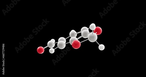 Piperonal molecule, rotating 3D model of aromatic aldehydes, looped video with alpha channel photo