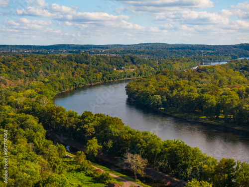 Delaware river from an aerial view