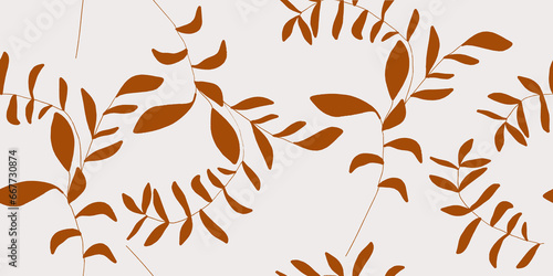 Leaves pattern illustration floral graphic seamless pattern.
