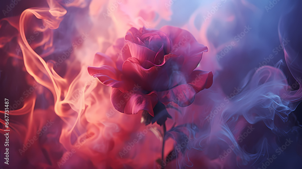Rose in pink smoke background wallpaper poster PPT Rose in pink smoke background wallpaper poster PPT