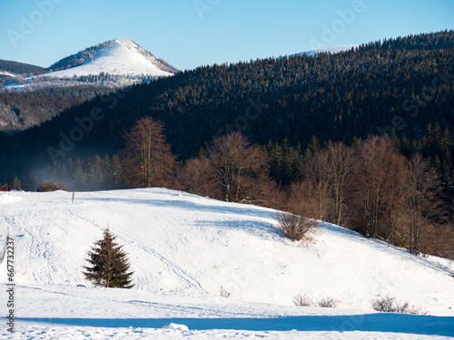 The typically sharp peak of the Goat's Back is the dominant feature of the main ridge of the Low Tatras. photo